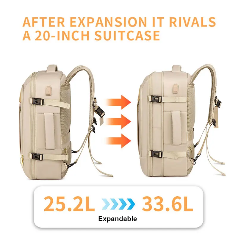 Ransel Perjalanan untuk Wanita Kapasitas Besar Ransel Perjalanan Bisnis Pria Tas Laptop Tahan Air Tas Penyimpanan Pemisahan Basah Kering