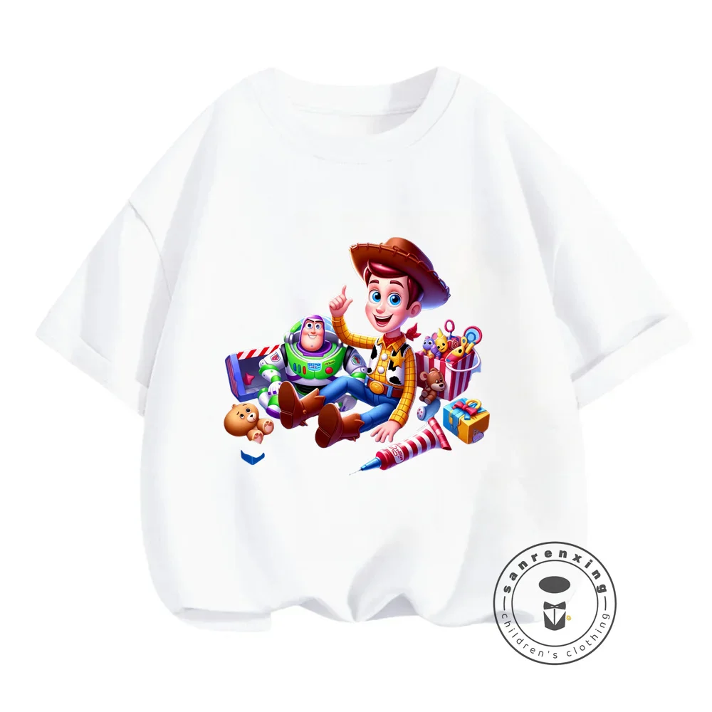 Unleash the Fun with Disney's Toy Story T-Shirts Simple Solid Colors Unique Pattern Prints Great for Casual Wear for Boys Girls