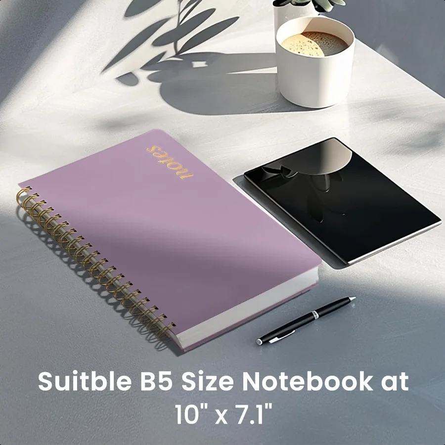 مجلة دفتر ملاحظات حلزوني مبطن للعمل 300 صفحة سميكة B5 7.1x10 مجلة مسطرة للكلية للنساء دفتر ملاحظات بغلاف مقوى لـ