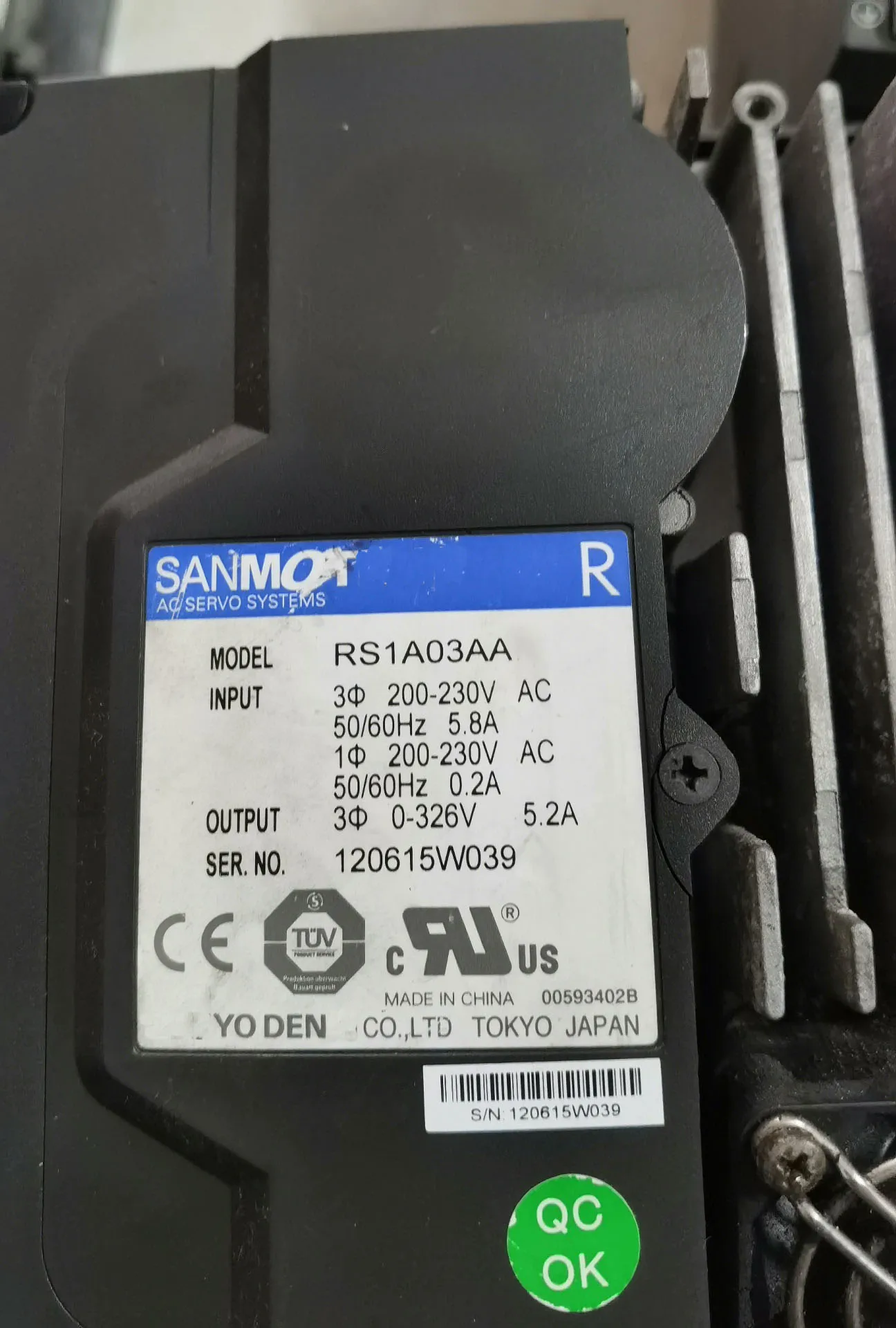 Servo Drive RS1A03AA QS1A01AA para Sanyo RS1A03AA QS1A01AA