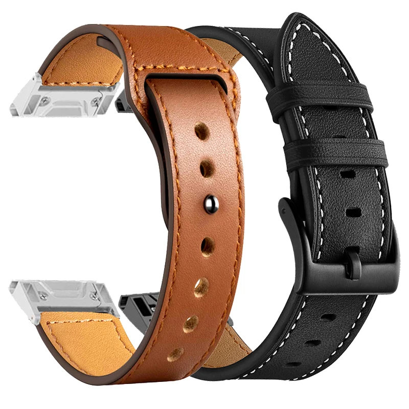 

Кожаный ремешок для смарт-часов Garmin Fenix 7 7X 6 6X Pro 5 5X, быстросъемный браслет для Garmin Enduro, 22 мм 26 мм