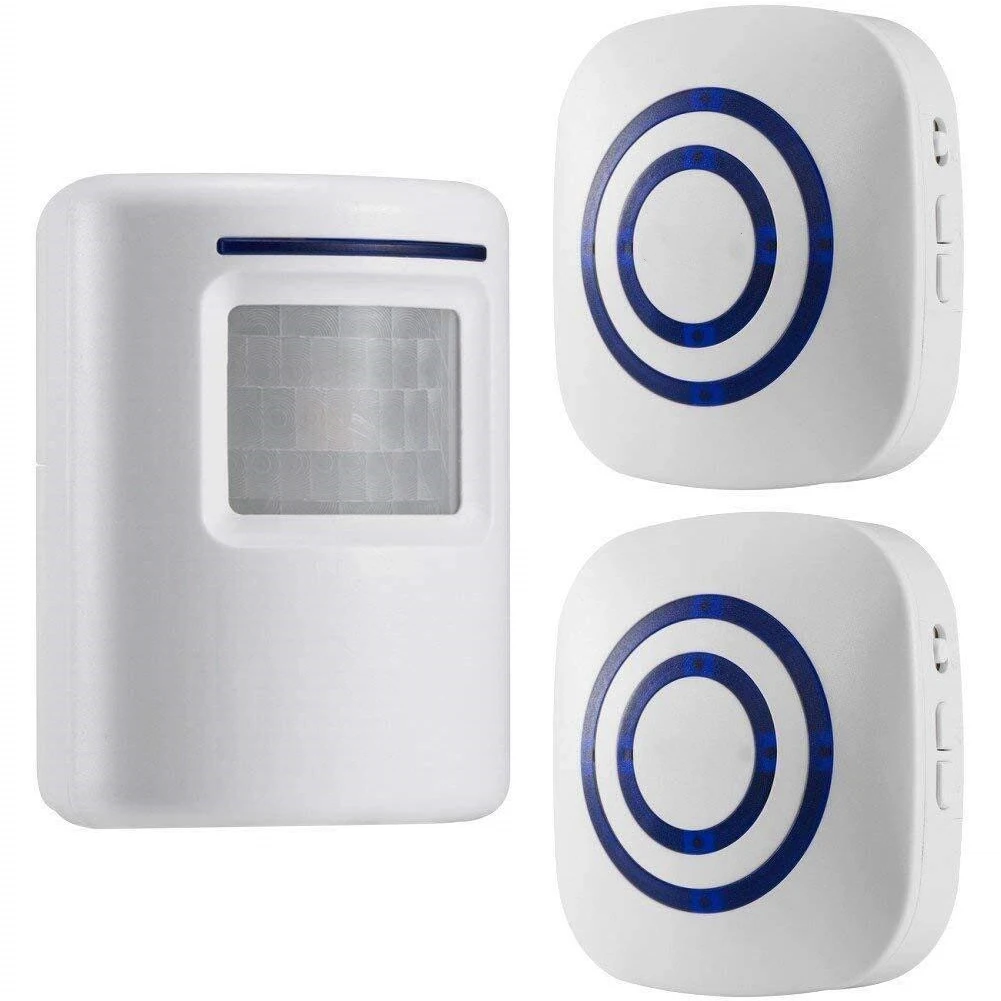 Timbre inalámbrico con Sensor infrarrojo PIR, Detector de movimiento, Timbre de puerta de entrada, alarma con receptor y transmisor, enchufe de la UE