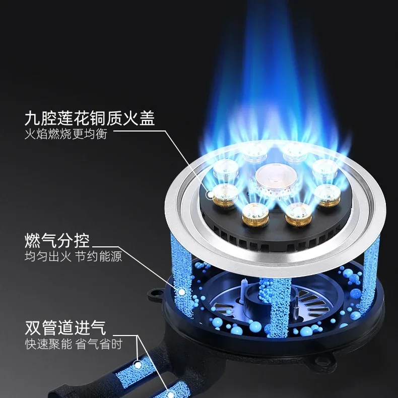 Stainless Steel Single Burner Built-in Gas Stove LPG Household