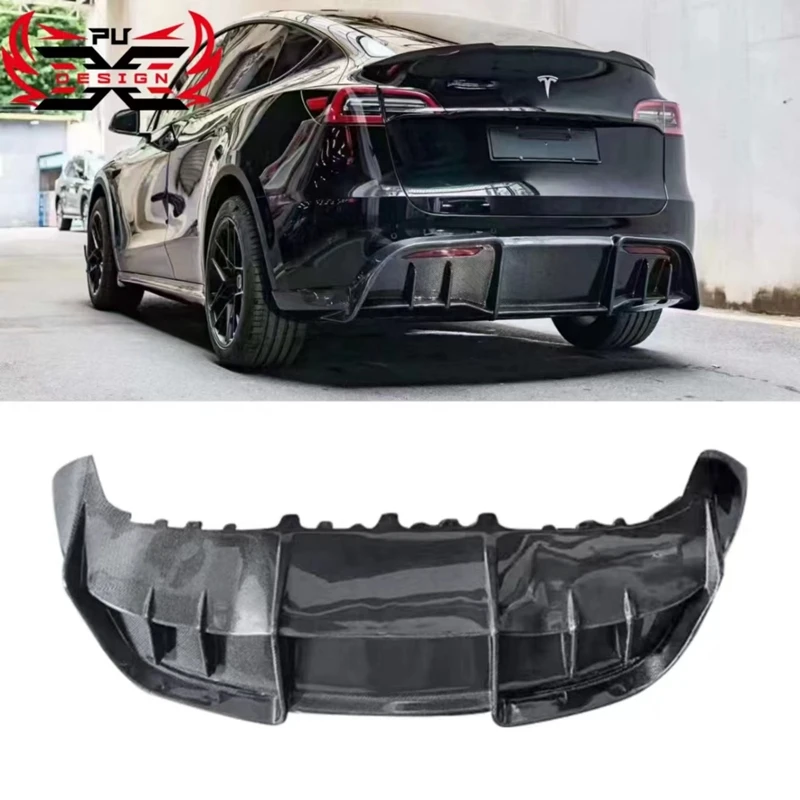 

Carbon Fiber Rear Diffuser Lip Splitters For Tesla Model Y 2020-2023 Body Kits Accessories