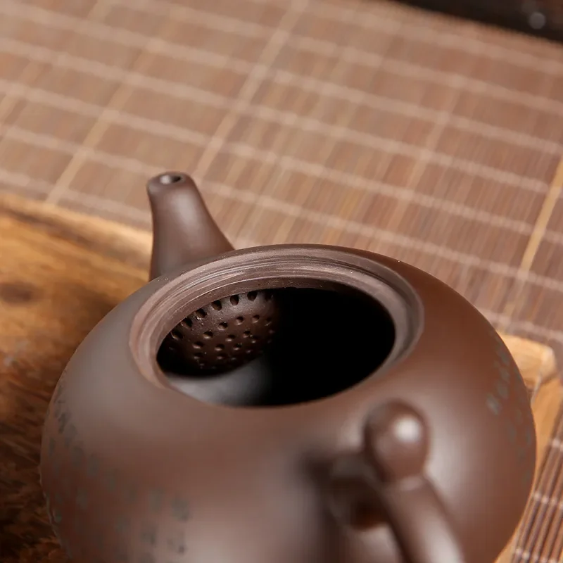 1pc Handmade Tea Set Customized Authentic Yixing Tea Pot Purple Clay Xishi Filter Teapot Beauty Kettle Give Someone A Gift 180ml - Image 3