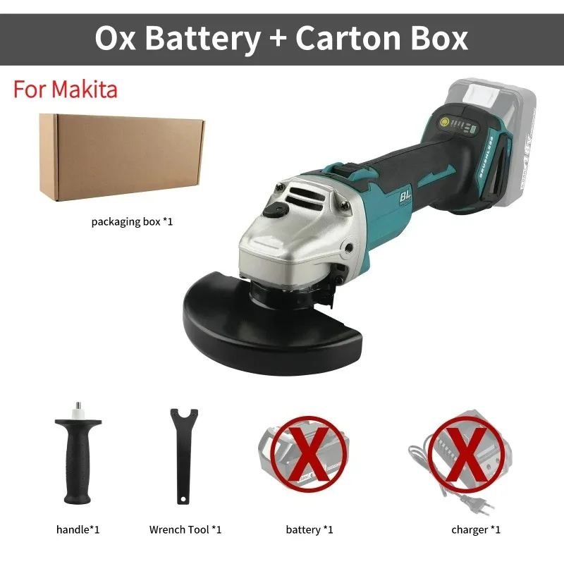 لماكيتا اللاسلكي 125 مللي متر فرش زاوية طاحونة 18 فولت بطارية ليثيوم أيون بالطاقة لقطع تلميع طحن أدوات دبوس متوافقة #1