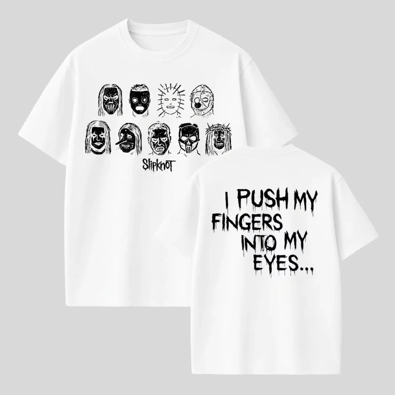 Slipknot Banda Rock Nu Metal Bedrucktes T-Shirt Hochwertige Baumwolle Herren Damen Kleidung Vintage Unisex Kleidung Y2k Tops Streetwear – Detail 3