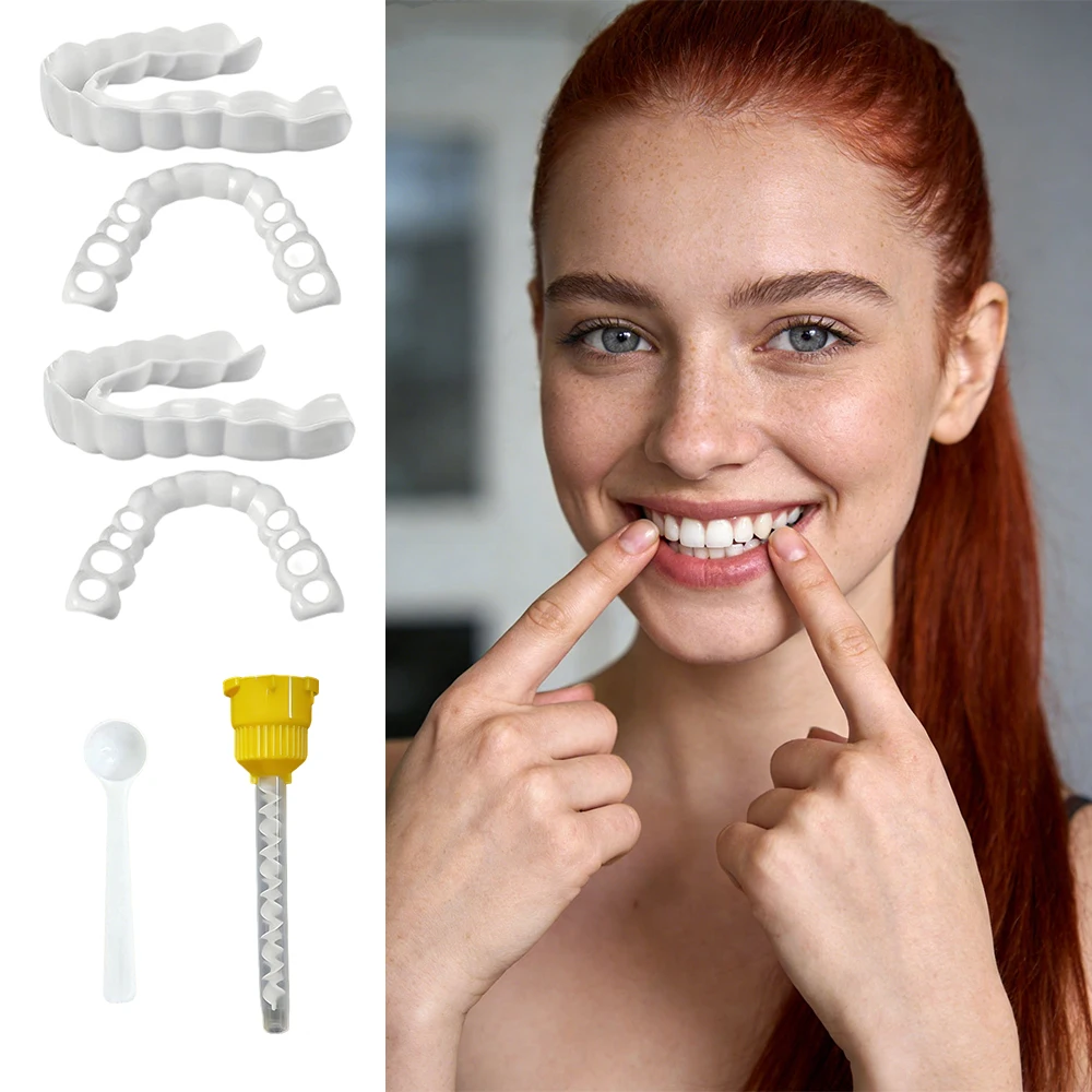 Reusable Teeth Veneers Whitening Instant Smile Matte Natural White No Glare for Daily Light H2931