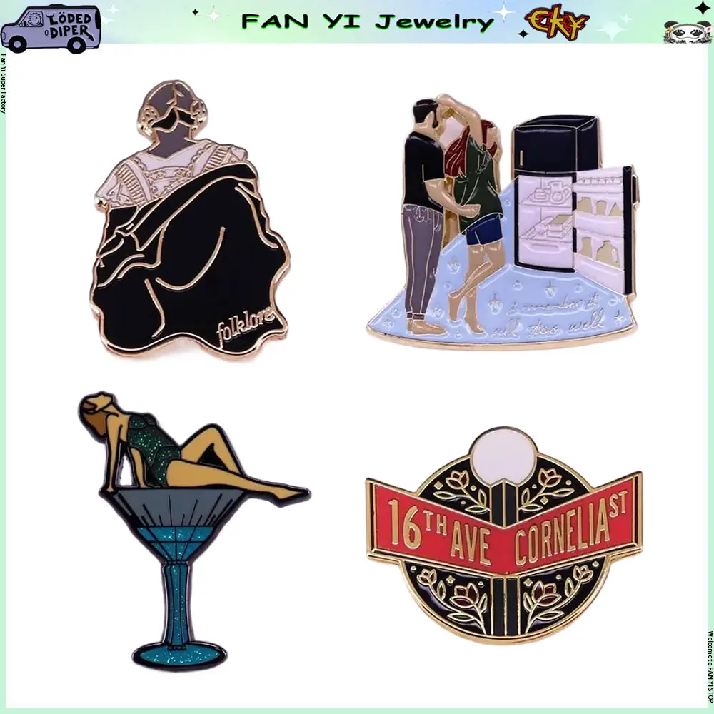 المد والجزر الموسيقى المغني ألبوم دبابيس معدنية المينا بروش عنصر الموضة أغنية شارة التلبيب جمع إعطاء الأصدقاء والمشجعين الهدايا #1