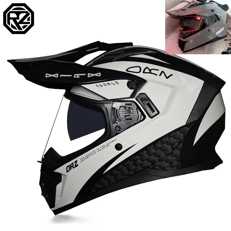 

ORZ Мотоциклетный внедорожный раллийный шлем MTB Мотоцикл для бездорожья с антибликовым покрытием, сертифицированный DOT Cascos De Moto Para Los Hombres