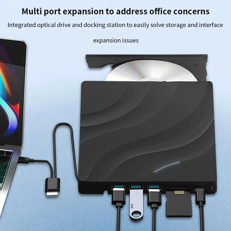 دي في دي خارجي متعدد الوظائف Type-C Blu-Ray CD Writer ، محرك الموقد ، قارئ مناسب لأجهزة الكمبيوتر المحمول ، الكمبيوتر الشخصي ، في أي مناسبة ، جديد ، USB