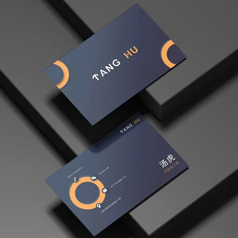 

Customized Business Card Printing Thickened Copperplate Paper Rounded Corner Waterproof Film Free Design Printing Business Card