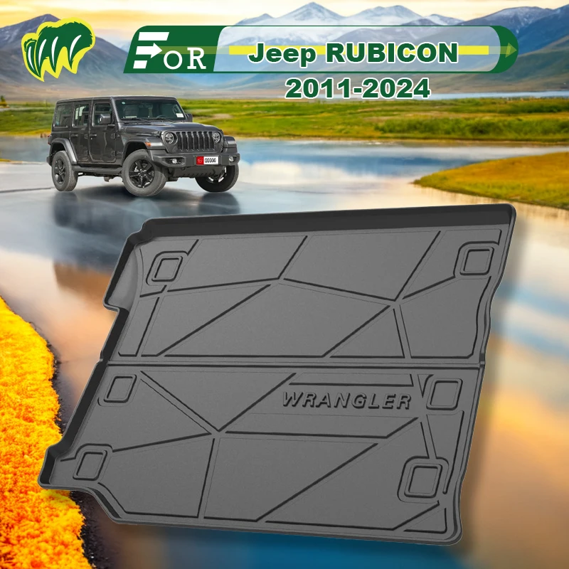 

For Jeep RUBICON 2011-2024 TPE Custom Fit Car Trunk Mat All Season Black Cargo Mat 3D Shaped Laser Measured Trunk Liners