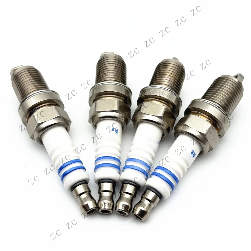 S+ 4x  Spark Plug 0242235666 FR7DC For VW Golf Skoda Octavia Fabia Audi Opel