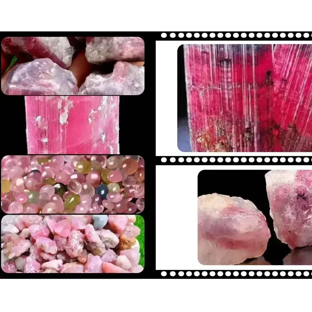 حبات الحجر الطبيعي لصنع الأحجار الكريمة الأوجه ، التورمالين الوردي ، سوار ديي ، مكعب ، 15in ، مجوهرات #5