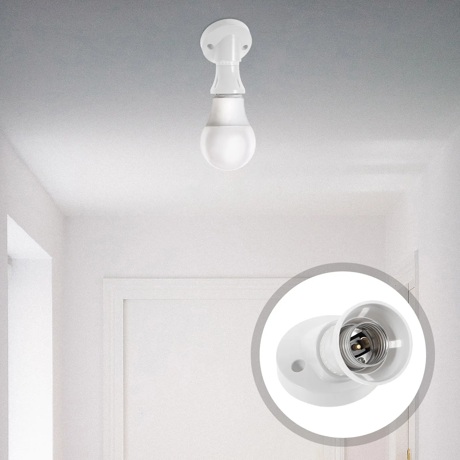 

Патрон для лампы E27 с резьбой 10 мм, из бакелита и алюминиевого сплава, для настольных светильников, запчасть для подвесных ламп, сменный патрон