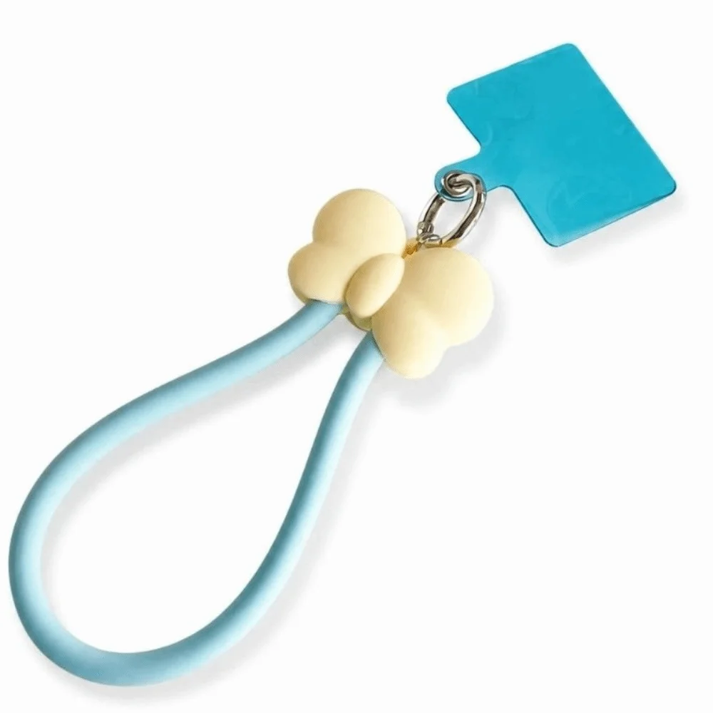 Anti-lost Silicone Wrist Strap Clip Snap Design Bow-knot Style Phone Lanyards Y2K With Slip Card Key Chains Accessory for Women