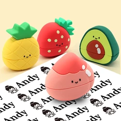 Carimbo de nome infantil personalizado, usado para selo à prova d'água em roupas, carimbos de desenhos animados de frutas personalizados, durável e que não desbota