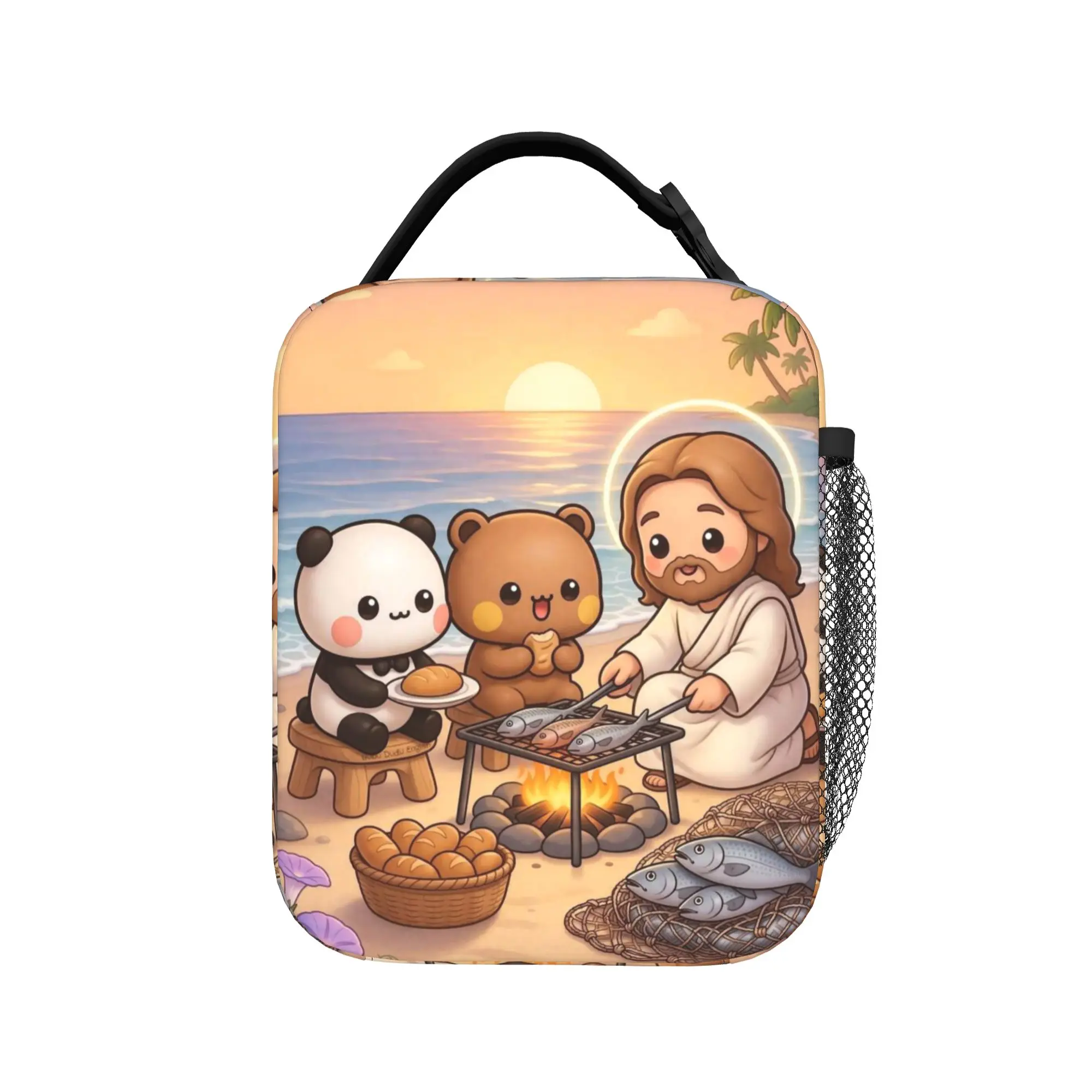 Cute Bear Bubu Dudu Jesus Insulated Lunch Bags High Capacity  Meal Container Thermal Bag Tote Lunch Box Work  Outdoor Men Women