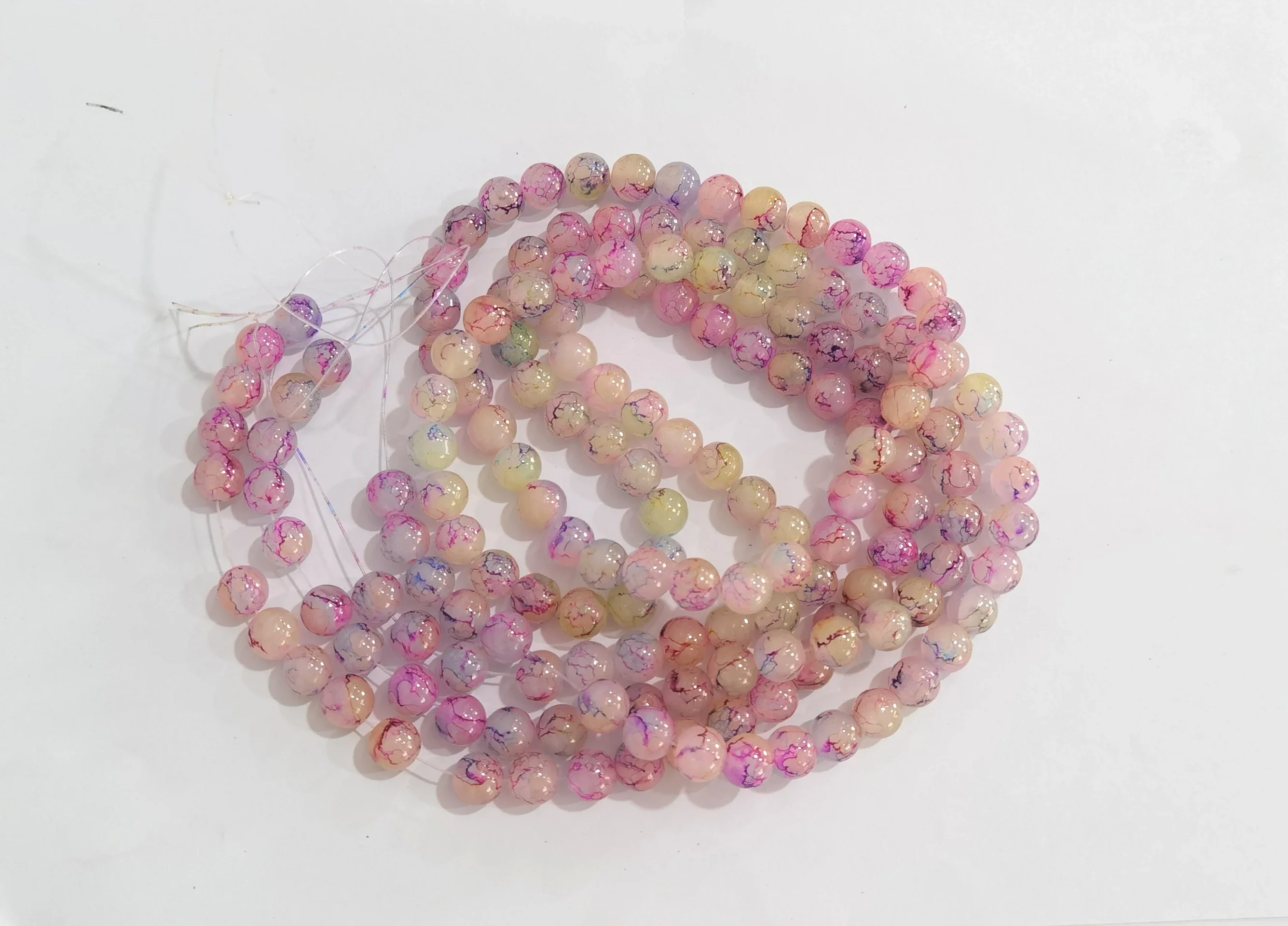 240pcs 10mm  Glass Beads Imitating Ceramics for DIY Bracelet Bangle Making 65 Sorts of Colors Could To Choose