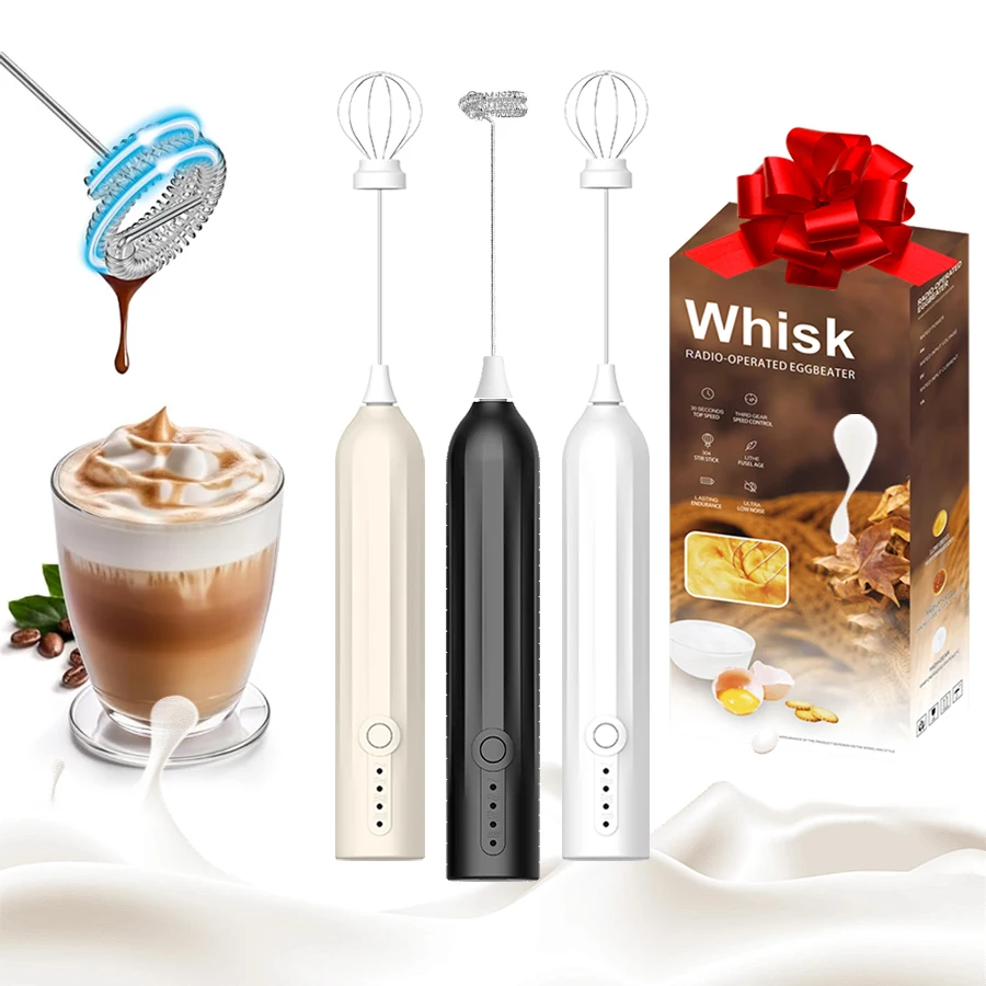 Wireless Electric Milk Frother Mini Handheld Wireless Portable and Powerful Model Coffee Milk Kitchen Mixer