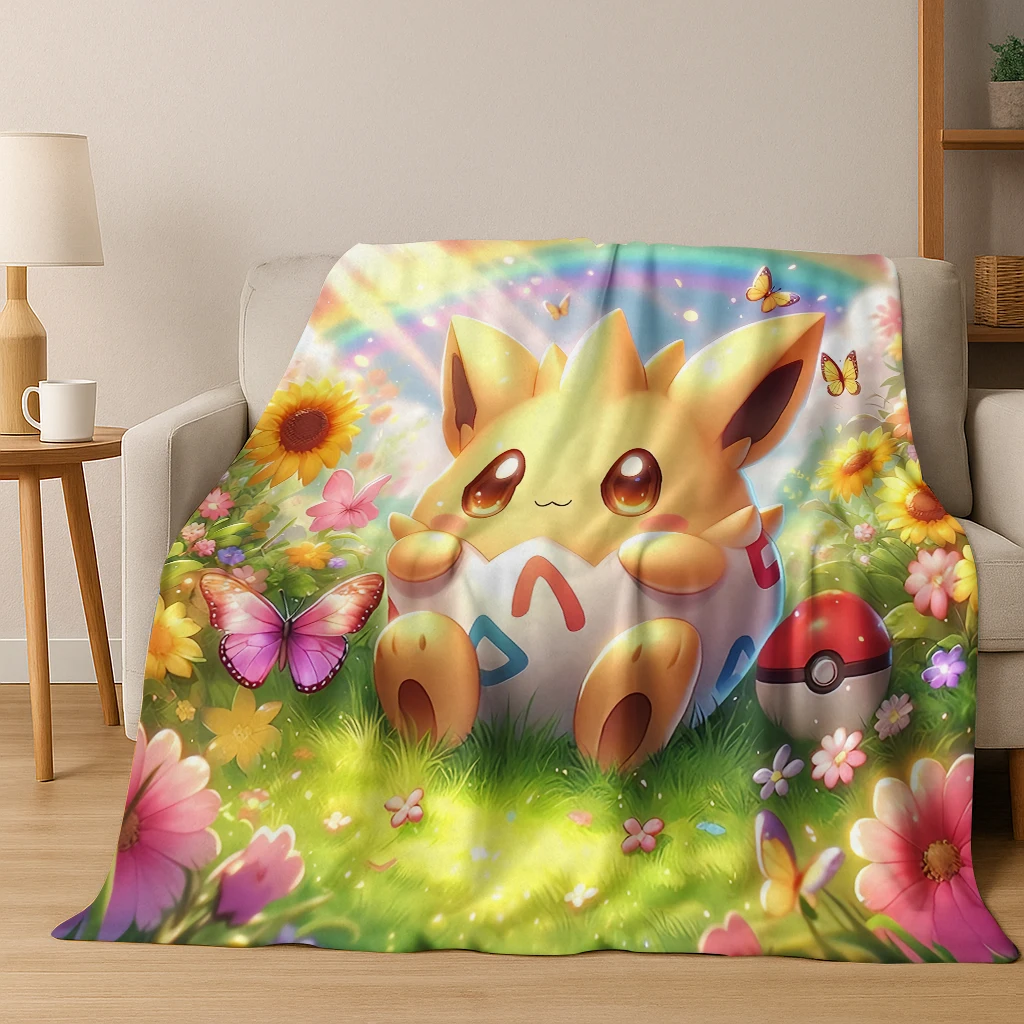 البوكيمون بيكاتشو الكرتون الفانيلا بطانية الاطفال لينة للمنزل غرفة نوم غرفة مكيفة مكتب السفر التخييم نزهة