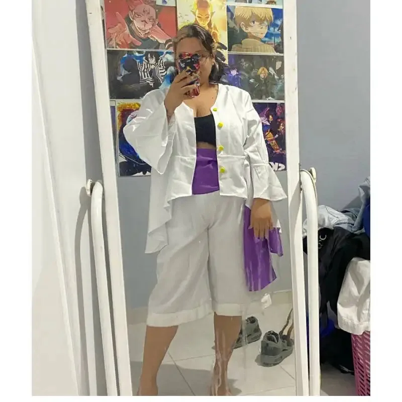 DAZCOS Rufy Cosplay Wano Paese Anime Costume Outfit Camicia Pantaloni con Fascia Nika Form Outfit Monkey D Luffy Cosplay Parrucche Guanti