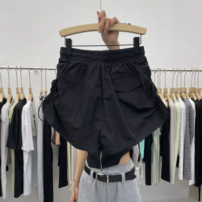 Summer New Fashion All-match Solid Color Shirring Summer FashioWomen's Clothing Casual Loose Elastic High Waist Pants for Female