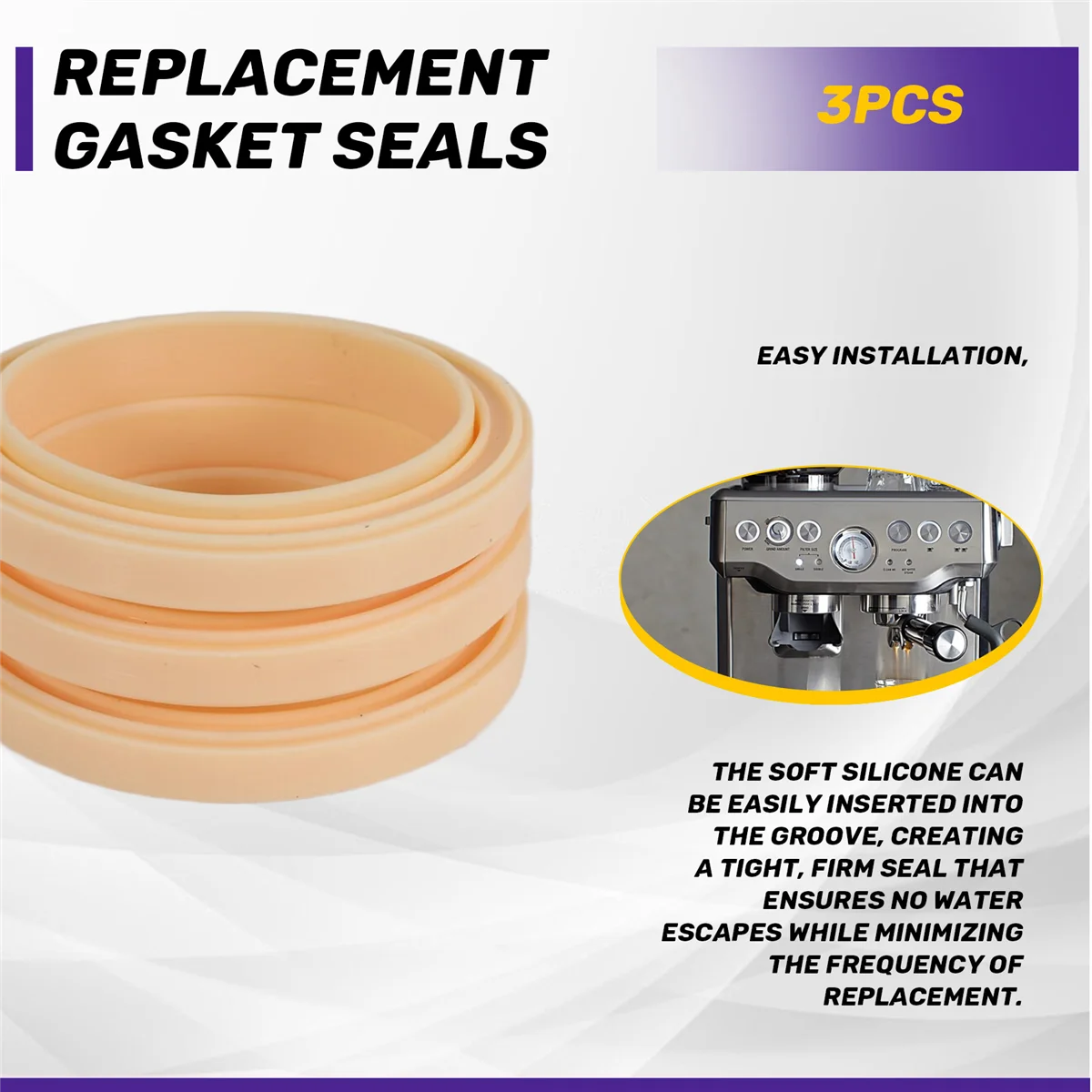 2025+54 mm Silikon-Dampfring, 3er-Pack Gruppe Kopfdichtung für Espressomaschine 878/870/860/840/810/500/450/Sage 500/870