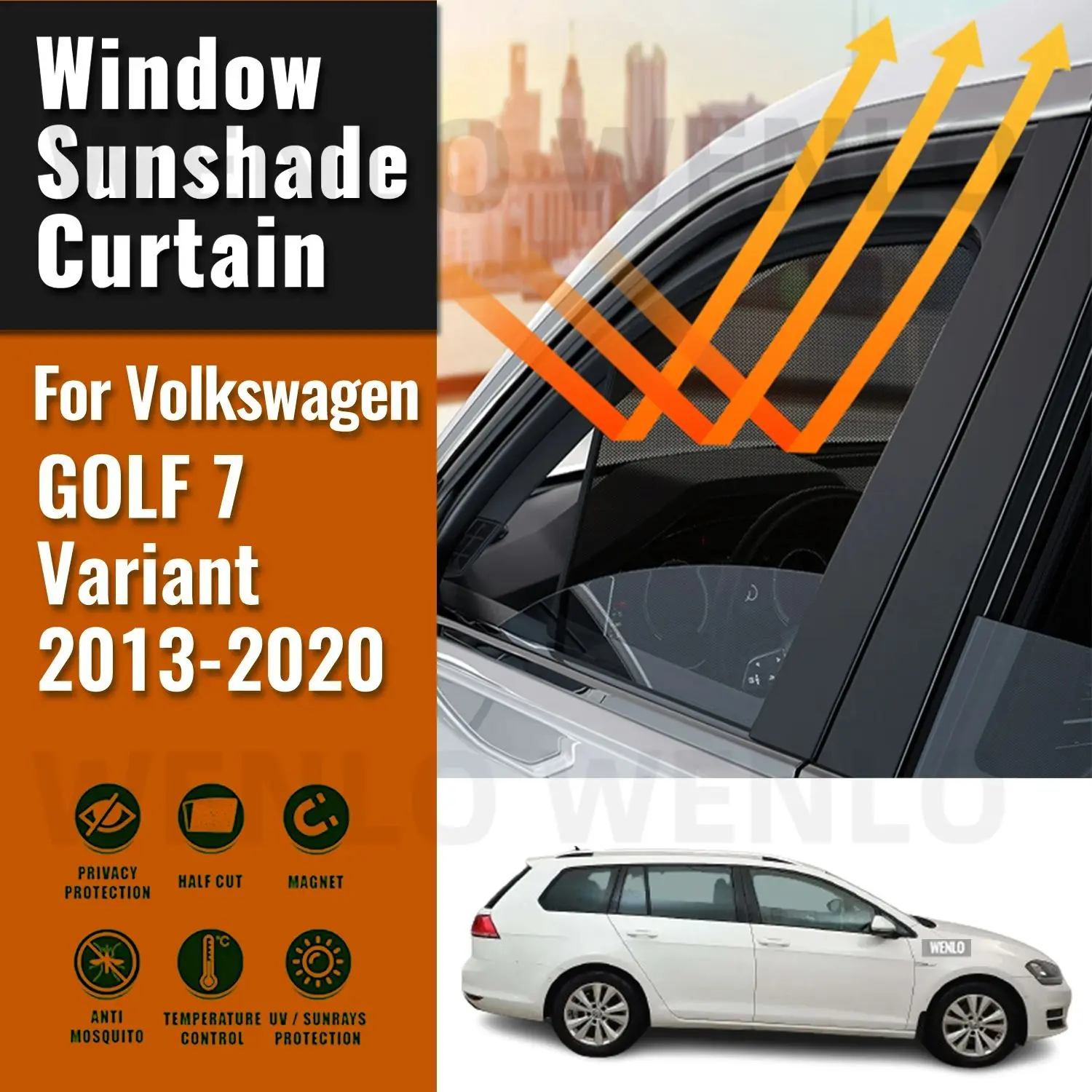 

For Volkswagen Golf 7 Variant 2013-2020 Magnetic Car Sunshade Shield Front Windshield Curtain Rear Side Baby Window Sun Shade