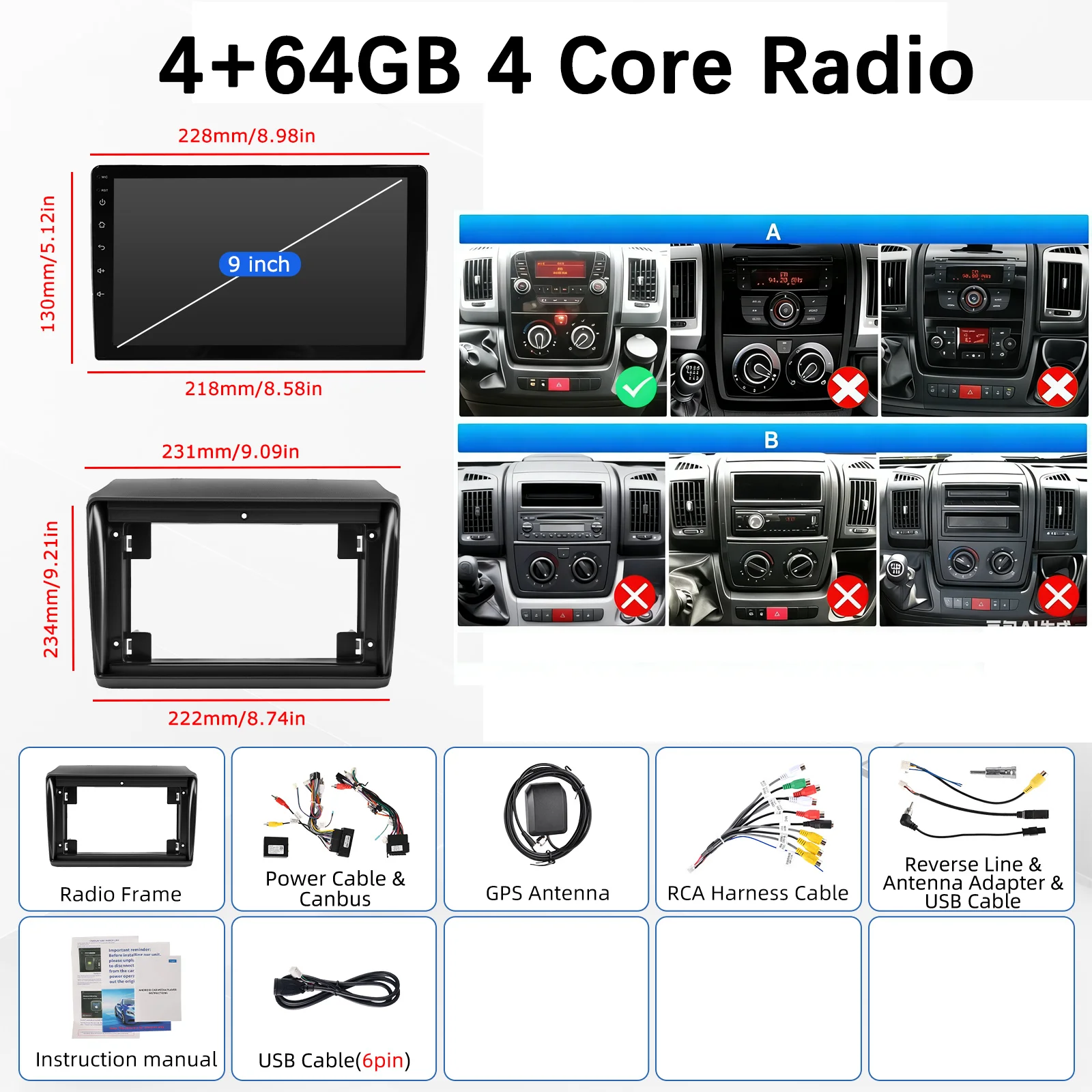 Android 15 autoradio voor Fiat Ducato 2005-2023 Citroen Jumper Peugeot Boxer draadloze Carplay Android Auto multimediaspeler BT