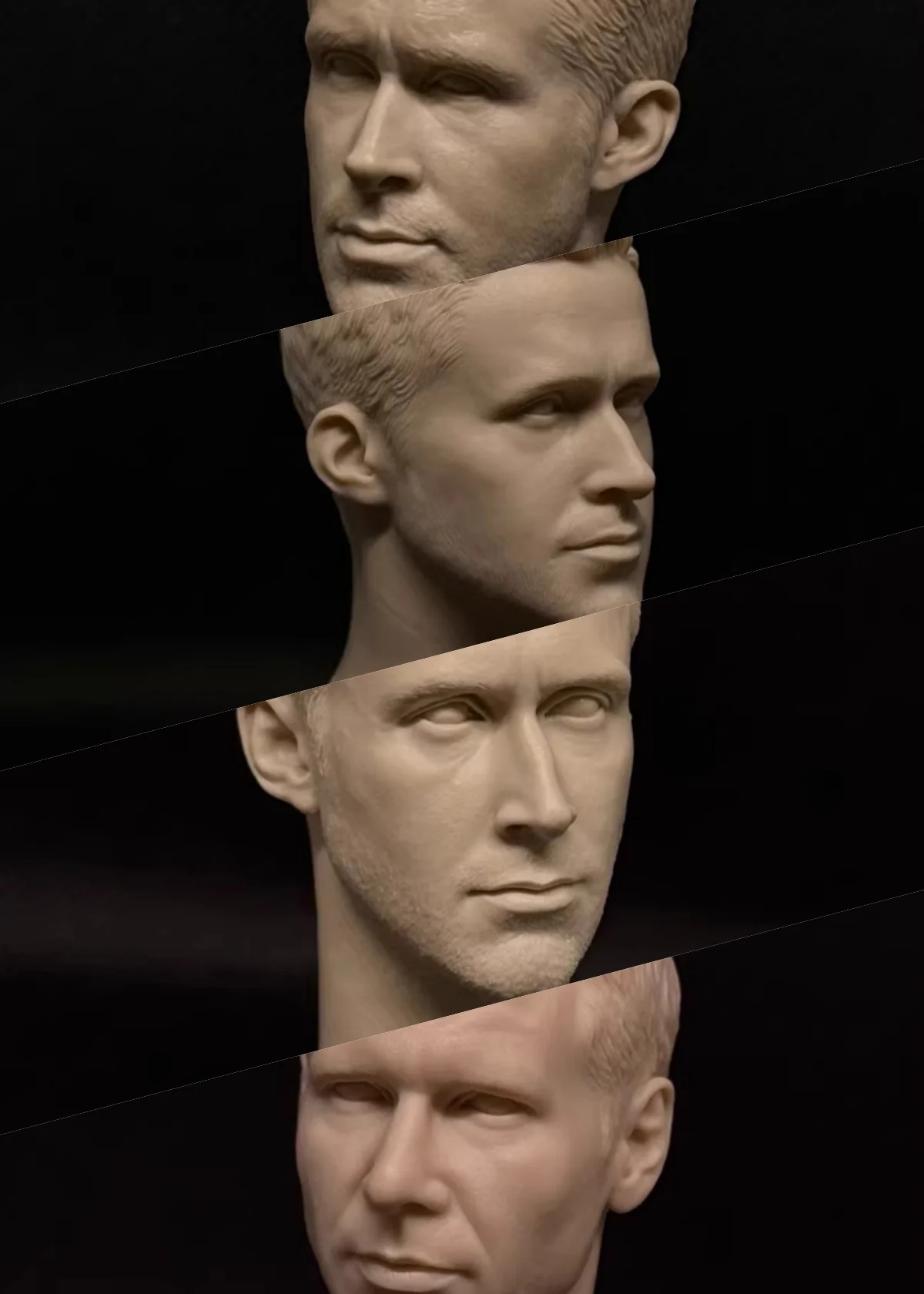 

【Unpainted】1/6 Scale Male Soldier Science Fiction Film Protagonist White Head Sculpture Fit 12'' Action Figure For Fans DIY