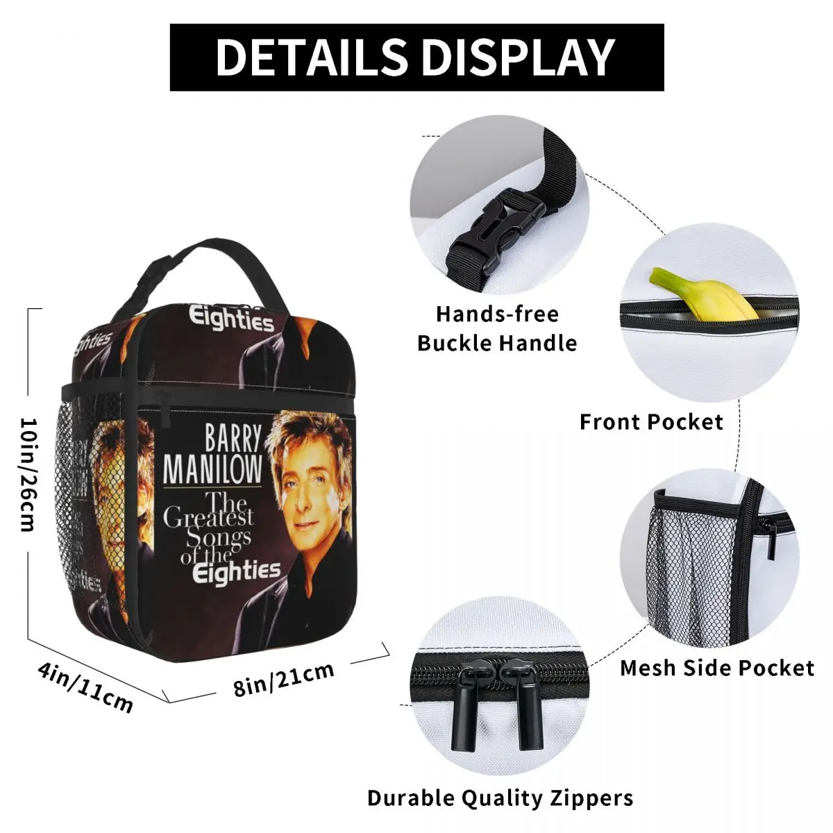 Popular Musician Barry Manilow Insulated Lunch Bag for Women Office Cooler Thermal Food Box Tote Portable Lunch Boxes Container