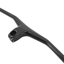 Mountain bike glossy matt 3K full carbon fibre bicycle handlebar carbon bar stem integrated carbon MTB -17 degrees angle New