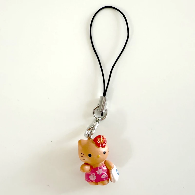 هاواي حولا القط الهاتف المحمول قلادة الديكور Kawaii اليابانية خمر القرش المفاتيح قلادة لطيف هدية بيكيني القط قلادة