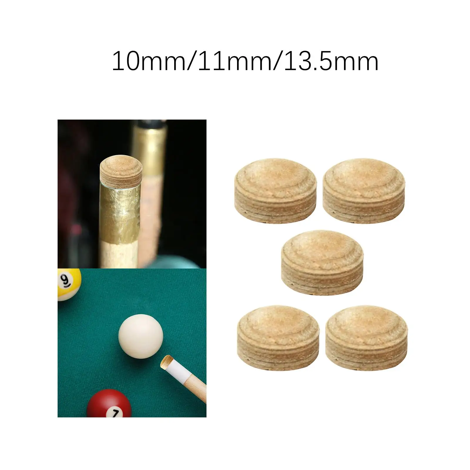

5Pcs Billiard Cue Tips Layered Tips Billiard Game Protector Snooker Pool Cue Tips for Club Billiard Players Home Personal Use