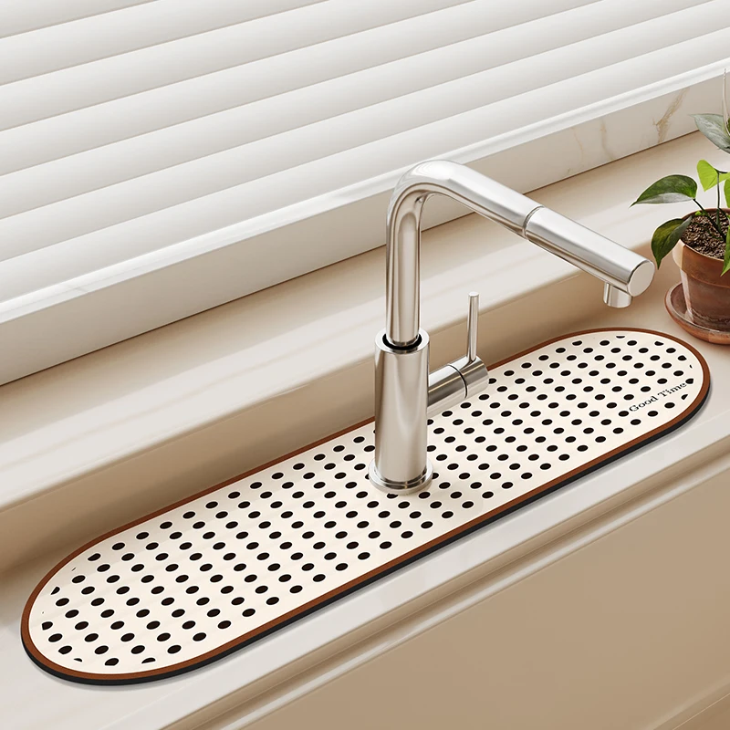 VIKAMA Kitchen Sink Faucet Mat  Diatom Mud Absorbent Table Mat Bathroom Non-slip Foot Mat Home Decor Countertop Protection