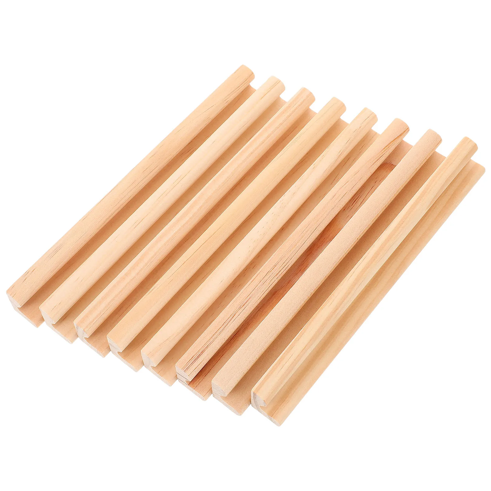 

8Pcs Wooden Domino Trays Holder for Cards and Alphabet Crafts Display Stand Desktop Game Organizer Rack Domino Holder