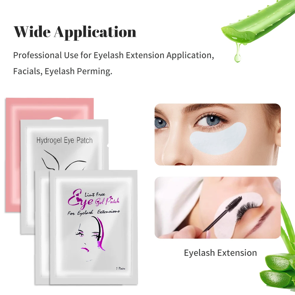 50 Pairs Eyelash Extension Patch Hydrogel Patches Makeup Lash Extension Under Eye Patch Pad Eyelash Gel Lash Pads Patches