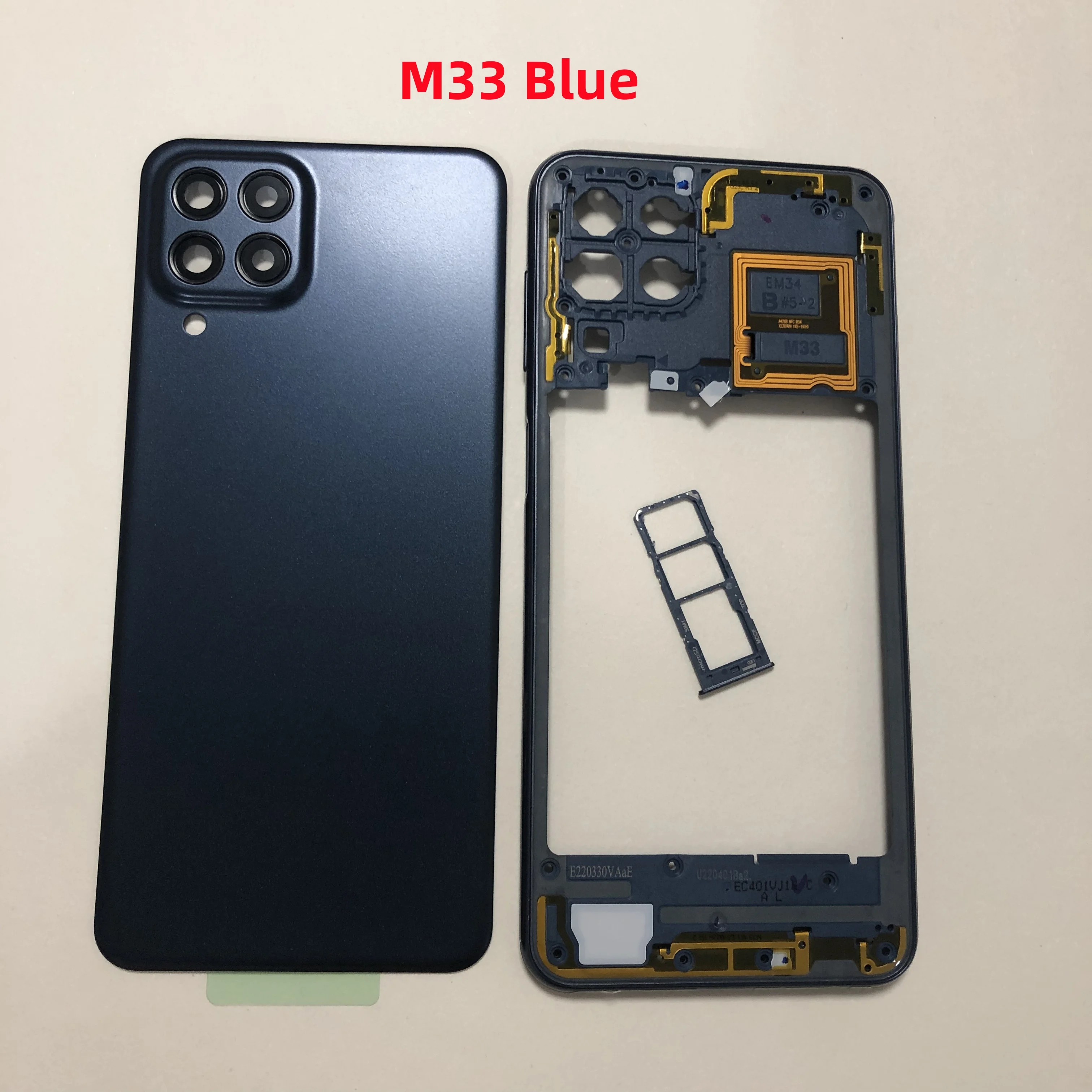 Pełna obudowa do Samsung Galaxy M53 5G M536 M33 M336 M52 M526 Środkowa rama + pokrywa baterii Tylne drzwiczki Obudowa z obiektywem Wymień — zdjęcie produktu 5