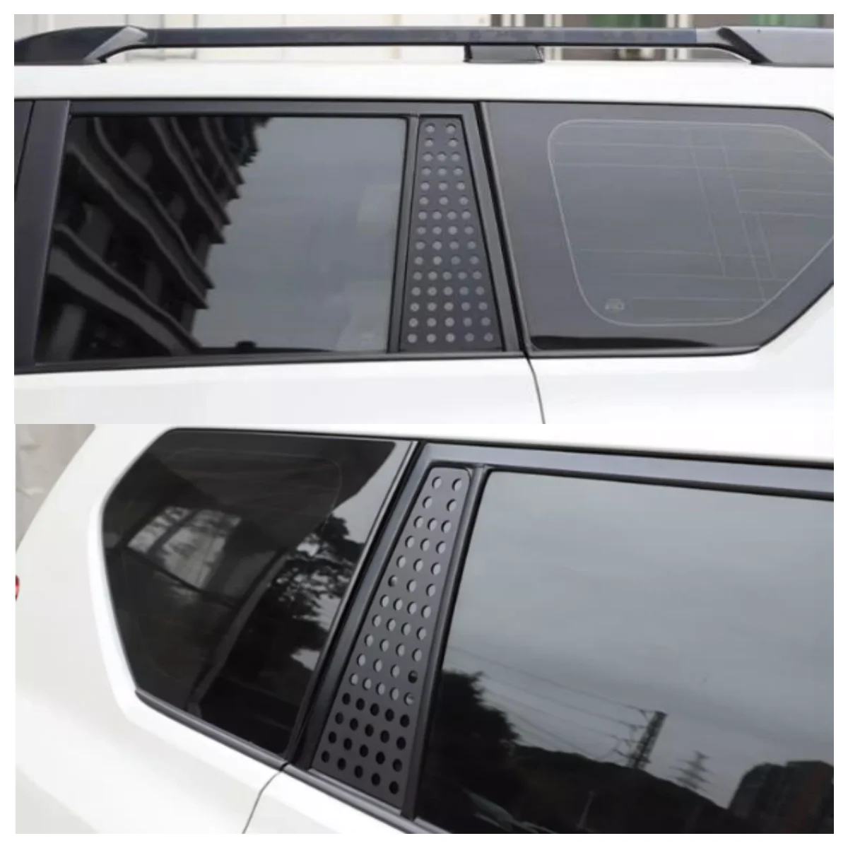 For Toyota Prado 2003-2023 Aluminum Black Car Rear Window Ventilation Shutters Cover Trim Car Accessories