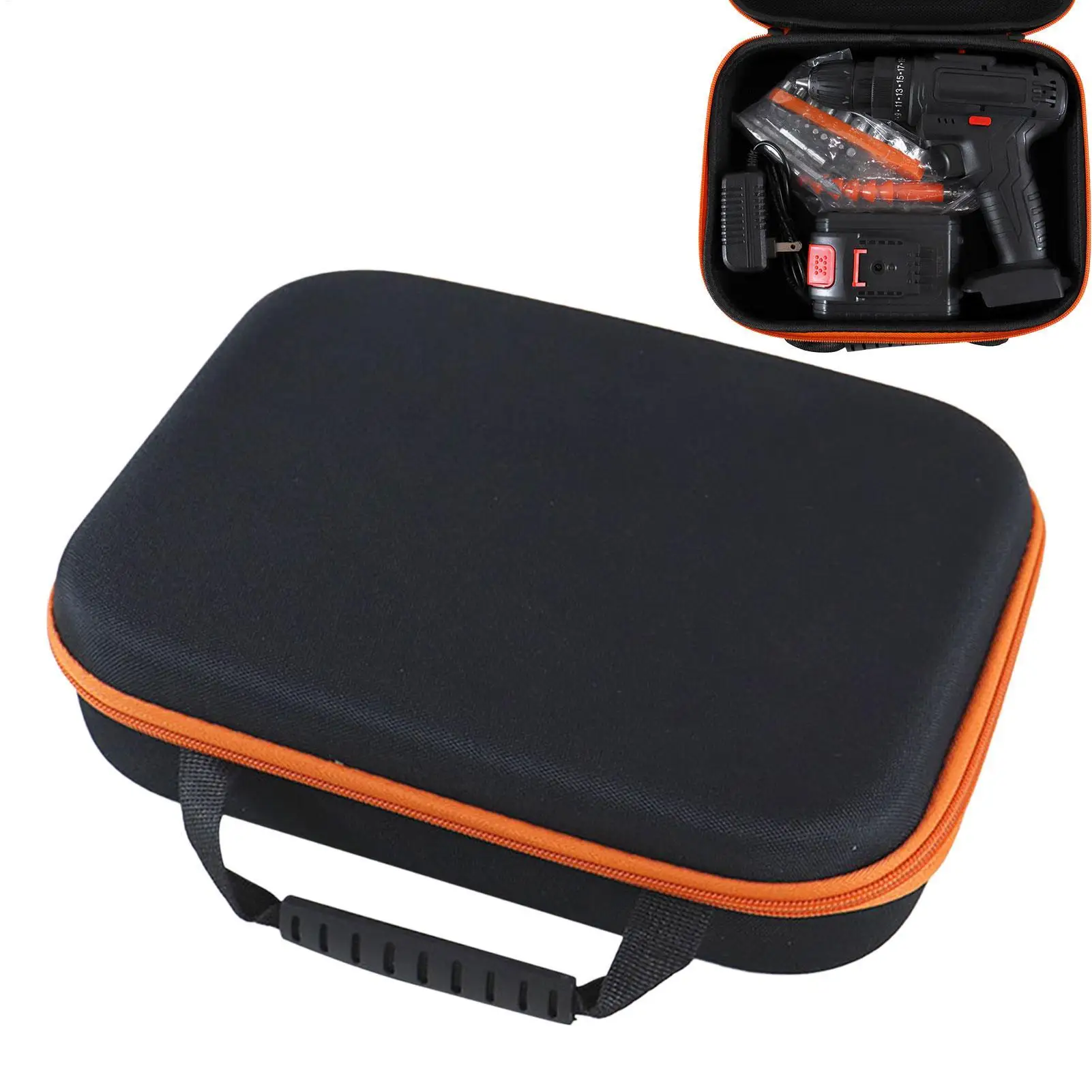Protable Drill Case Large Capacity Waterproof Storage Tool Organizer Box Hard Carrying Case for Carrying Organization Transport