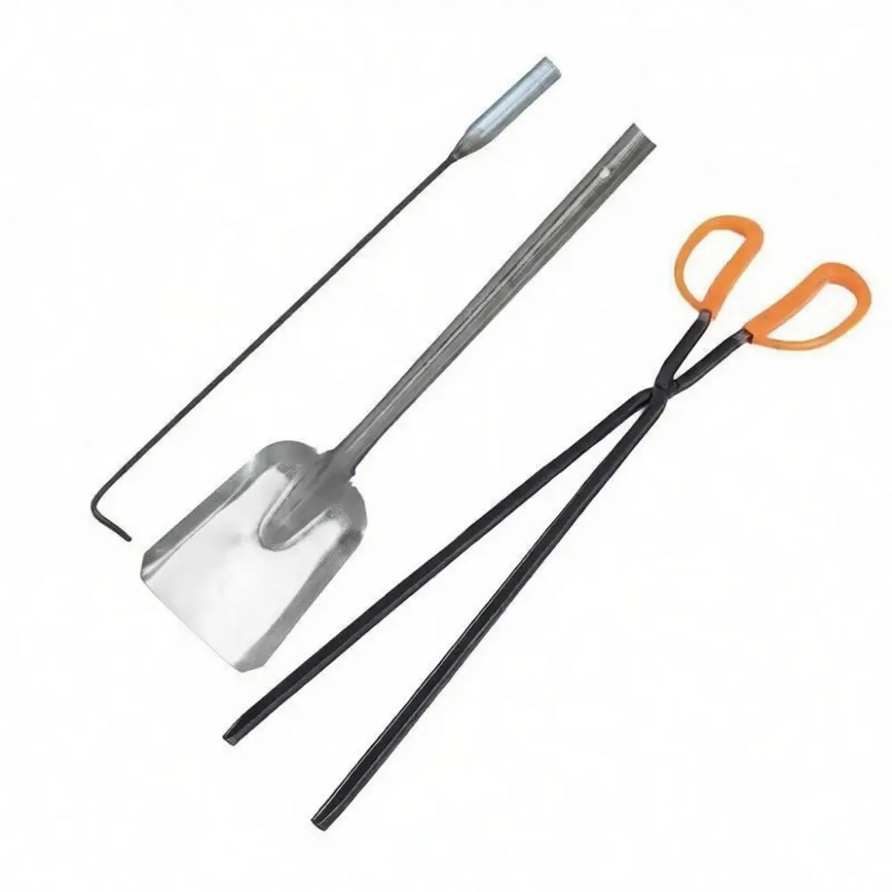 Fireplace Tongs Poker Coal Shovel Set For Wood Stove Ash Clean Up BBQ Grilling Outdoor Indoor Heating Utility Gear