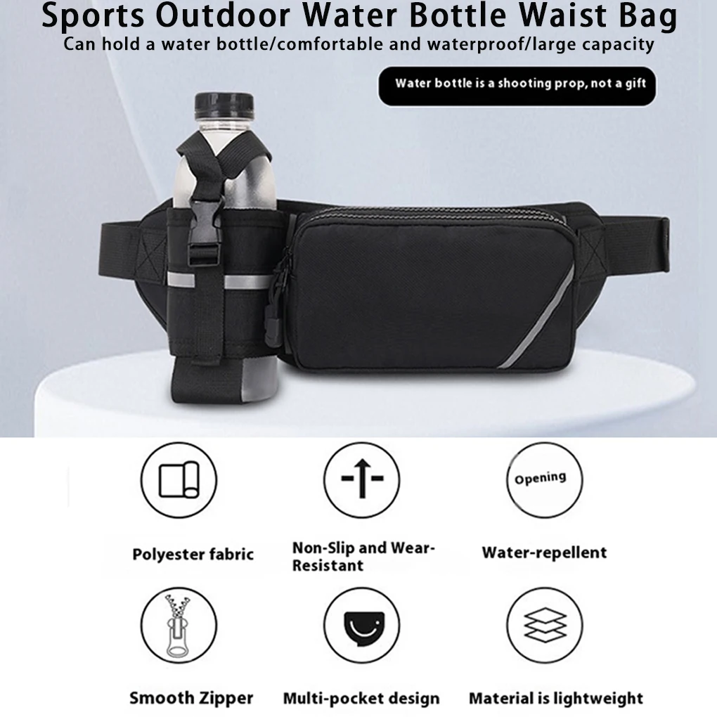 2025 Nylon Jogging Trekking Bum Bag Fibbia per cintura riflettente con portabottiglie Donna Uomo Pettorali Impermeabile regolabile