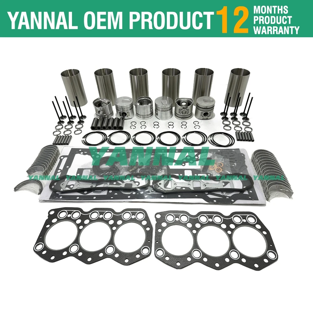 New S6E S6E2 Overhaul Rebuild Kit With Piston Rings Main Con Rod Bearing Full Set Gasket For Mitsubishi Engine Parts