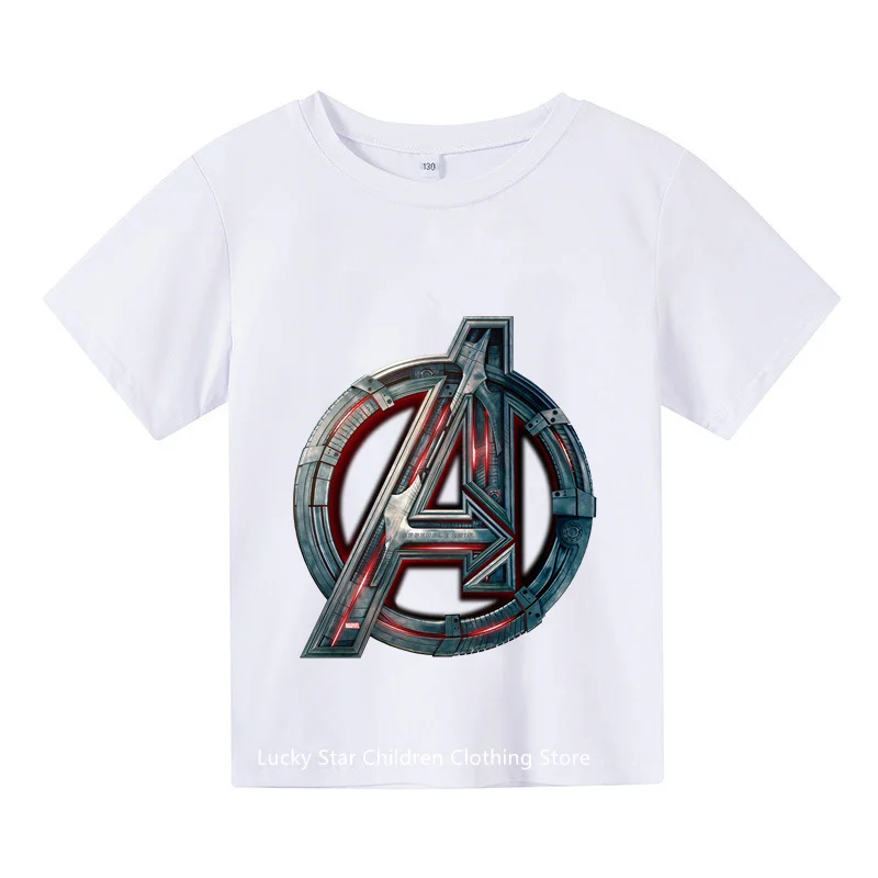 

2-14 Years Baby Boys Avengers T-shirts Kids Marvel Print T Shirt For Girls Children Summer Short Sleeve Tops Infant Clothing