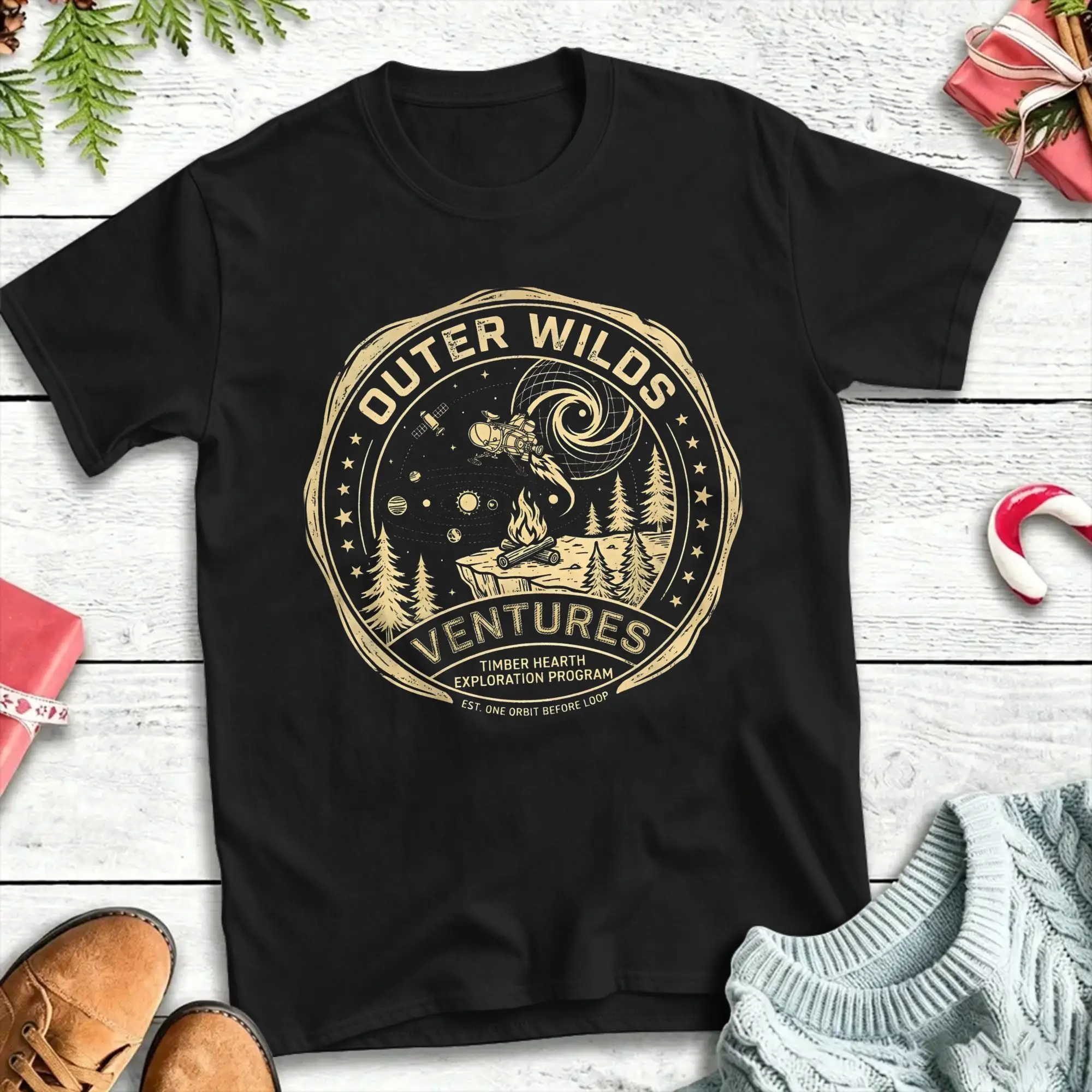 Men's Outer Wilds Hearthian Explorer T Shirts  100% Cotton Clothing Novelty Short Sleeve Crew Neck Tee Shirt 4XL 5XL 6XL T-Shirt