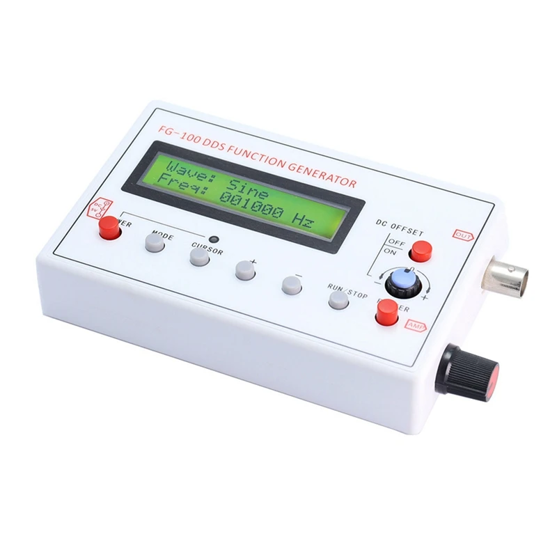 A05I-FG-100 DDS Function Signal Generator Frequency Counter 1Hz - 500Khz Sine Frequency With BNC Cable