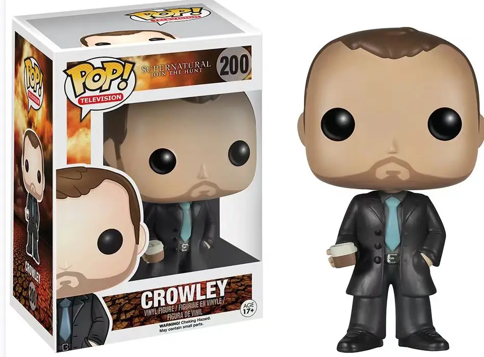 Funko pop Supernatural Sam 93 #    Castiel 95 #   Crowley 200 #    Bambole giocattolo d\'azione con figure in vinile Collezione di modelli Rap Star