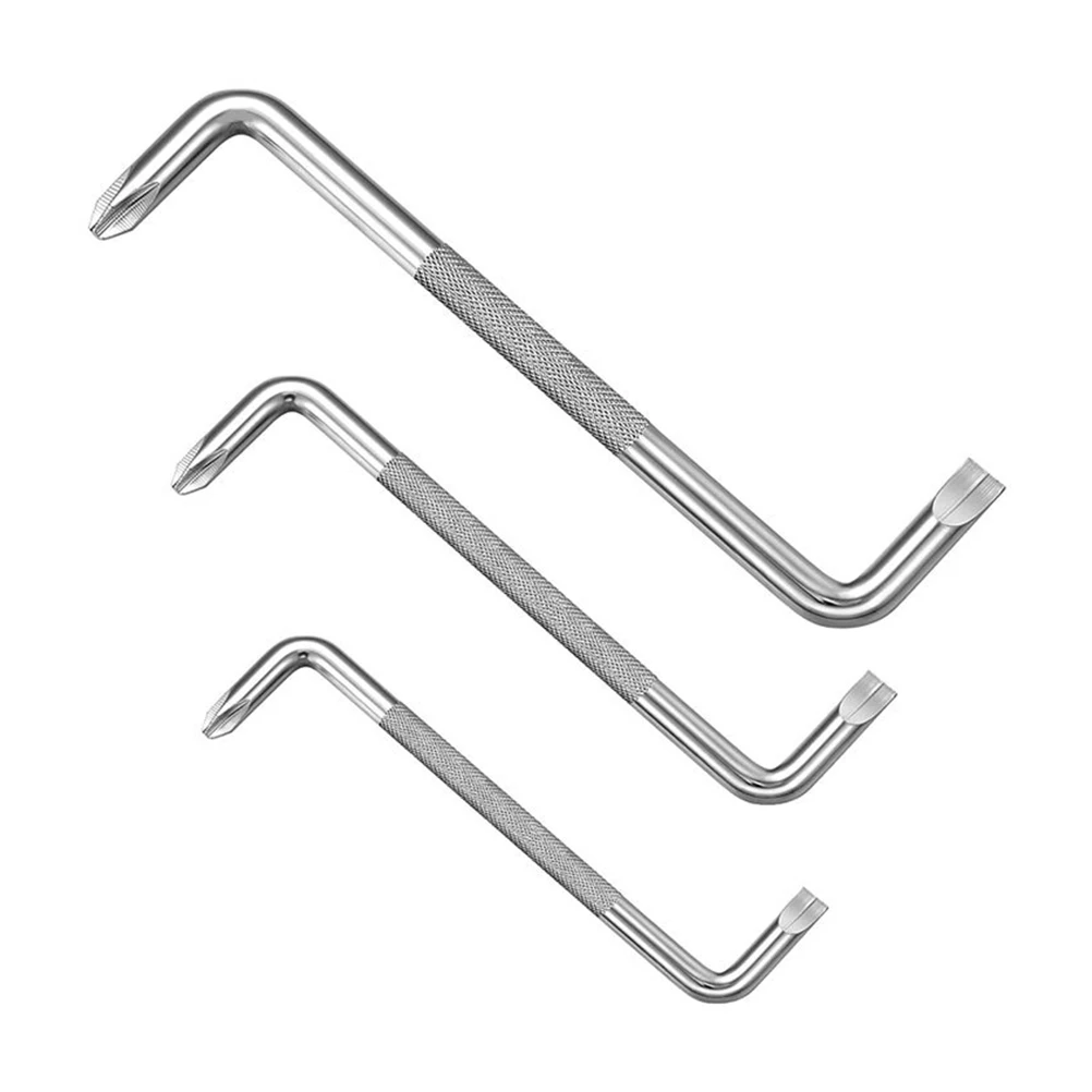 

3pcs Z-type Screwdriver Set Carbon Steel Offset Double Head 90 Degree Angled Hand Tools Slotted Square Tight Spaces